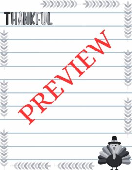 Thankful Harvest Stationery 18 Printable Writing Papers (Color/B&W), image 3