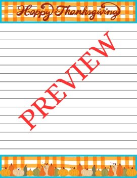 Thankful Harvest Stationery 18 Printable Writing Papers (Color/B&W), image 4