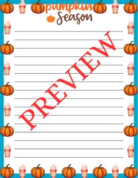 Happy Harvest Stationery 18 Printable Writing Papers (Color/B&W) (Lined/Unlined), image 4