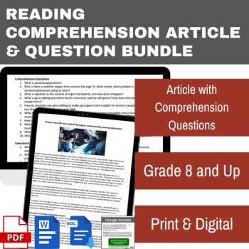 Gene-Edited Pig Organs & Xenotransplantation Reading | Grade 8 & Up Activity, image 2