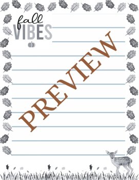 Fall Vibes! Stationery Pages 6 Printable Writing Papers (Color/B&W), image 3