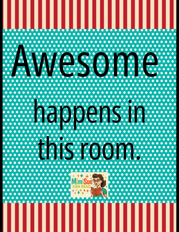 Awesome Happens in this Room Poster/Sign FREE! Carnival Theme Turquoise Red