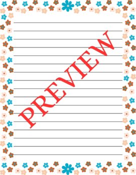 FREE BOHO/Hippie Stationery Set Printable Papers (Color/Black & White), image 2