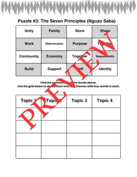 Kwanzaa Fun! Engage Students with 10 Word Connections Puzzles (SET 1), image 3