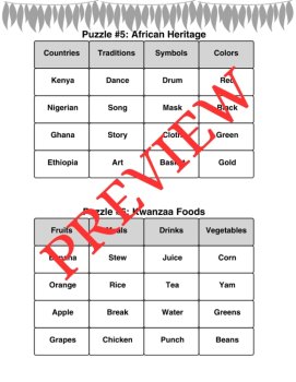 Kwanzaa Fun! Engage Students with 10 Word Connections Puzzles (SET 1), image 4