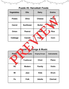 10 Hanukkah Word Connections Puzzles SET 3 (Holiday/Party Game), image 4