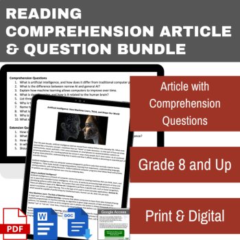 Artificial Intelligence and Machines Learning Reading | Grade 8 & Up Activity, image 2