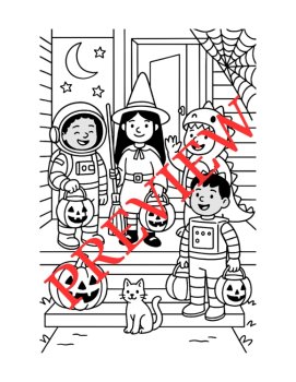 12 Halloween Coloring Pages (Multicultural), image 2