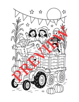 12 Halloween Coloring Pages (Multicultural), image 4
