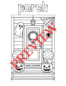 12 Halloween Coloring Pages with Words & Pictures, image 3