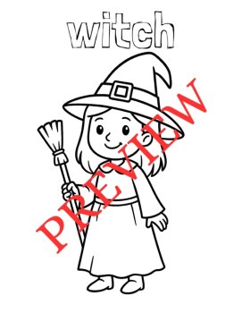 12 Halloween Coloring Pages with Words & Pictures, image 4