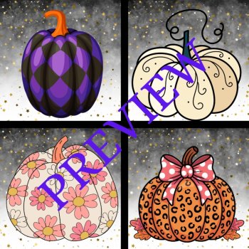 Midnight Pumpkin Patch (Set #2) 14 Digital Wallpapers/Backgrounds (300 dpi), image 4