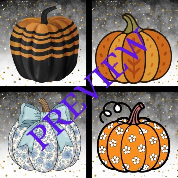 Midnight Pumpkin Patch (Set #1) 14 Digital Wallpapers/Backgrounds (300 dpi), image 4