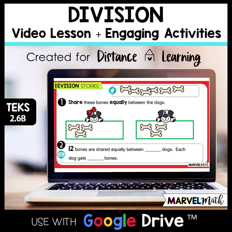 Google Classroom 2nd Grade Intro to Division TEKS 2.6B