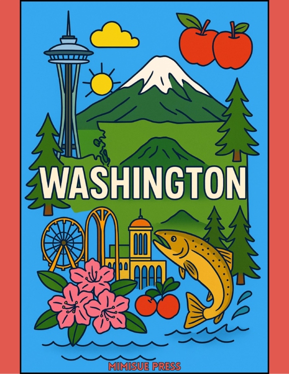 38 Washington State Symbols Coloring Pages (Words & Pictures)