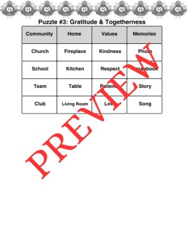 3 Thanksgiving Word Connections Puzzles SET 5 (Holiday/Party Game), image 4