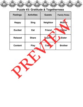 3 Thanksgiving Word Connections Puzzles SET 3 (Holiday/Party Game), image 4