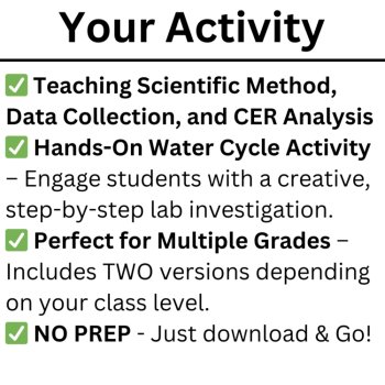 Mini Water Cycle Lab - A Hydrologic Cycle Lab Investigation | TWO Versions, image 2