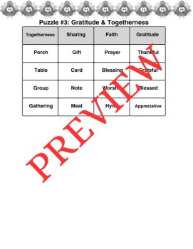 3 Thanksgiving Word Connections Puzzles SET 2 (Holiday/Party Game), image 4