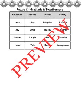 3 Thanksgiving Word Connections Puzzles SET 1, image 3