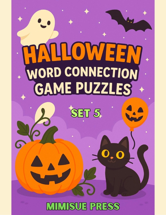 10 Halloween Word Connections Puzzles SET 5 (Holiday/Party Game)