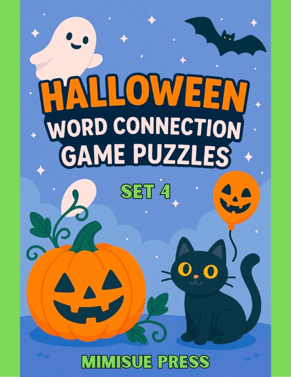 10 Halloween Word Connections Puzzles SET 4 (Holiday/Party Game)