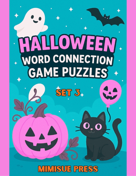 10 Halloween Word Connections Puzzles SET 3 (Holiday/Party Game)