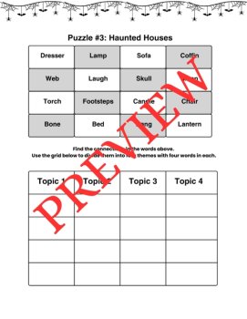 10 Halloween Word Connections Puzzles SET 3 (Holiday/Party Game), image 2