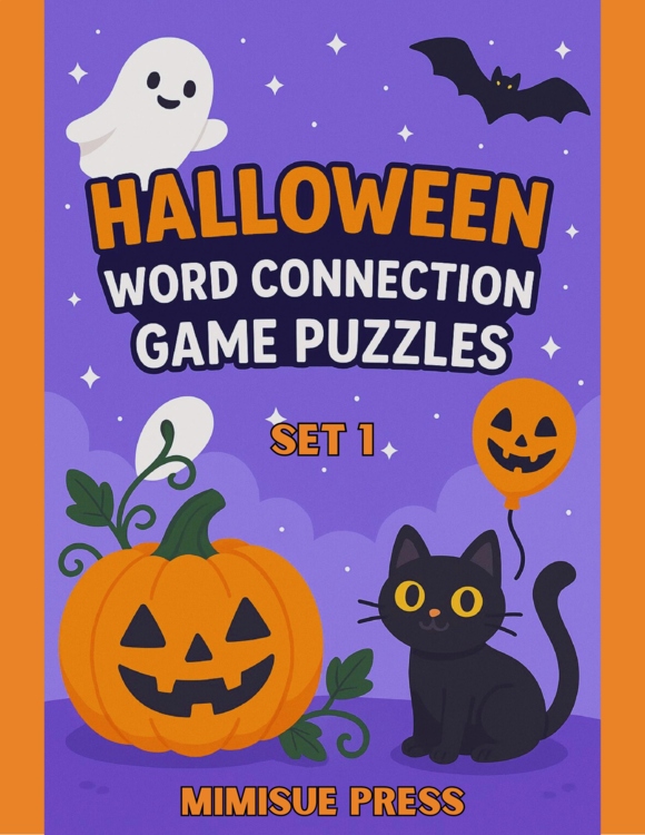 10 Halloween Word Connections Puzzles SET 1 (Holiday/Party Game)