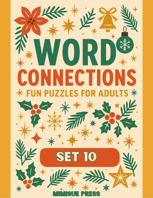 10 Christmas Word Connections Puzzles SET 10 (Holiday/Party Game)