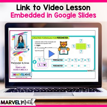 FREE Distance Learning Google Classroom 4th Grade Perimeter and Area Lesson, image 2