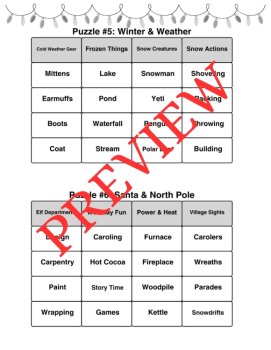 10 Christmas Word Connections Puzzles SET 8 (Holiday/Party Game), image 3