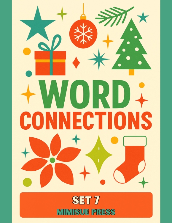 10 Christmas Word Connections Puzzles SET 7 (Holiday/Party Game)