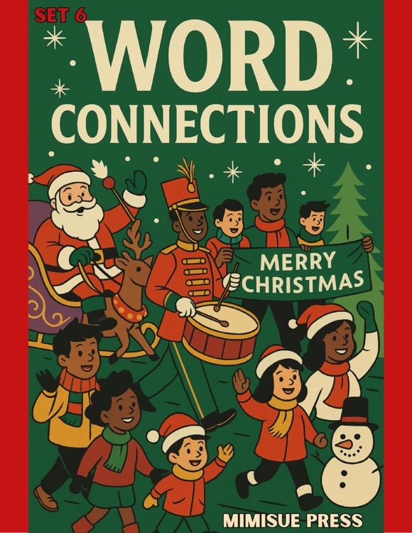 10 Christmas Word Connections Puzzles SET 6 (Holiday/Party Game)