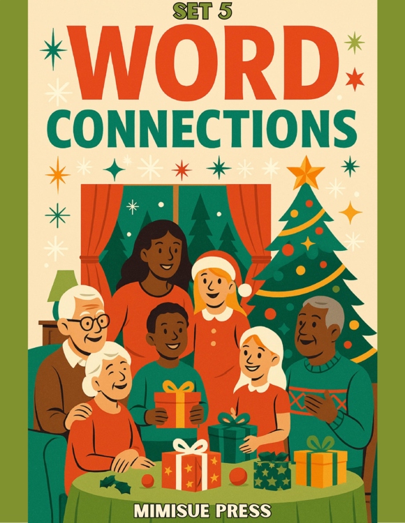 10 Christmas Word Connections Puzzles SET 5 (Holiday/Party Game)