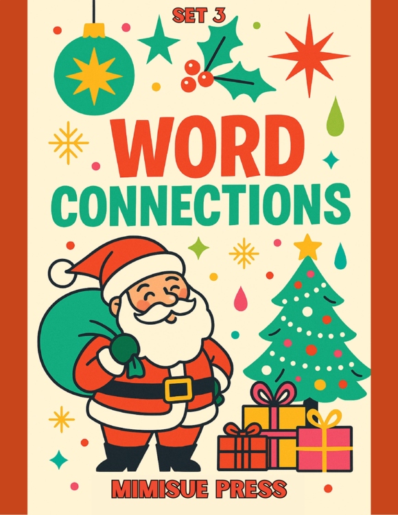 10 Christmas Word Connections Puzzles SET 3 (Holiday/Party Game)