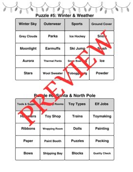 10 Christmas Word Connections Puzzles SET 3 (Holiday/Party Game), image 3