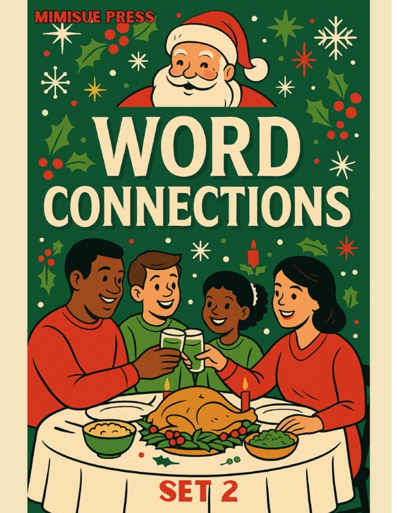 10 Christmas Word Connections Puzzles SET 2 (Holiday/Party Game)