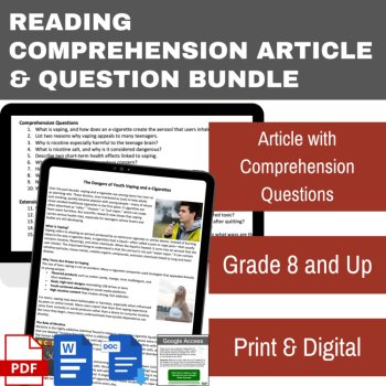 The Dangers of Youth Vaping and e-Cigarettes Reading | Grade 8 and Up Reading, image 2