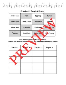 Christmas Word Connections Game SET 1| Brain Teaser Puzzles for Holiday Parties, image 2