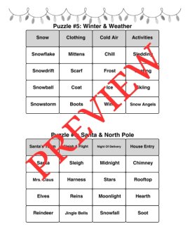Christmas Word Connections Game SET 1| Brain Teaser Puzzles for Holiday Parties, image 3
