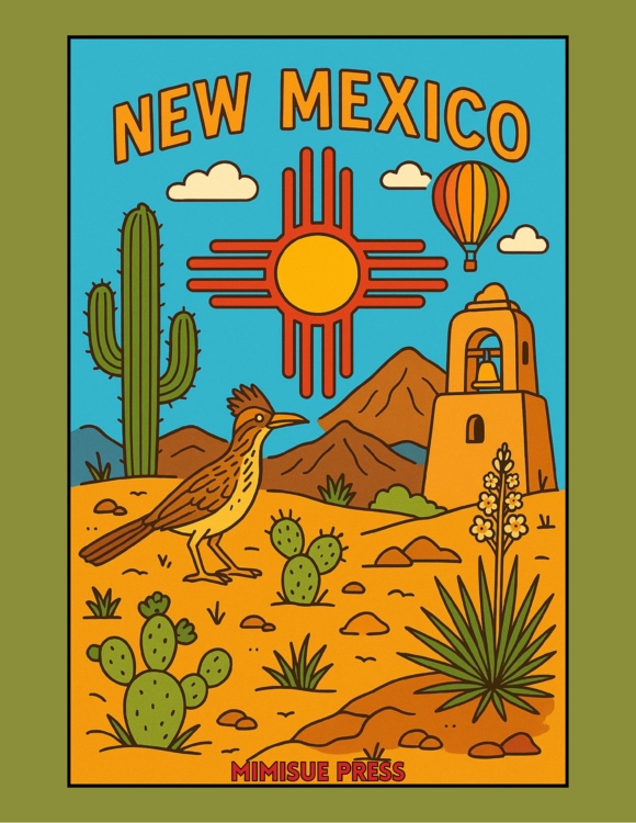 44 New Mexico State Symbols Coloring Pages (Words & Pictures)