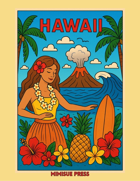 45 Hawaii State Symbols Coloring Pages (Words & Pictures)