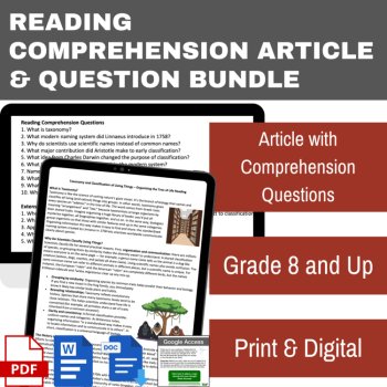 Taxonomy and Classification of Living Things - Grade 8 and Up Reading, image 2