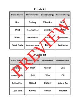3 Energy Word Connections Puzzles (Upper Elementary), image 2
