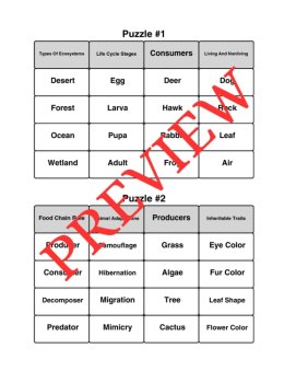 3 Organisms & Environments Word Connections Puzzles (Upper Elementary), image 3