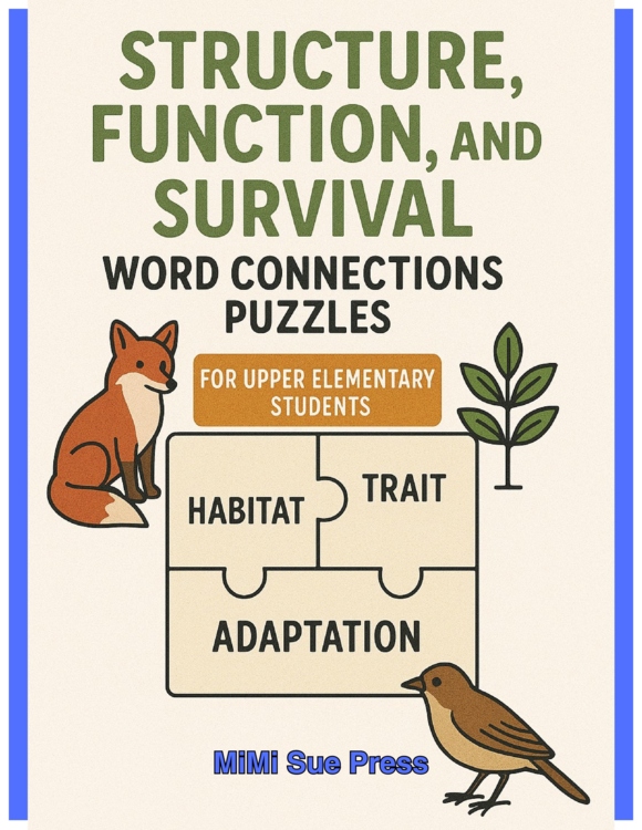 3 Structure, Function, & Survival Word Connections Puzzles (Upper Elementary)