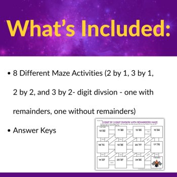 Differentiated  Long Division Mazes for 4th/ 5th Grade, image 2