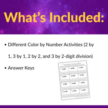 Long Division without Remainders Color by Number | 4th- 5th Grade, image 2