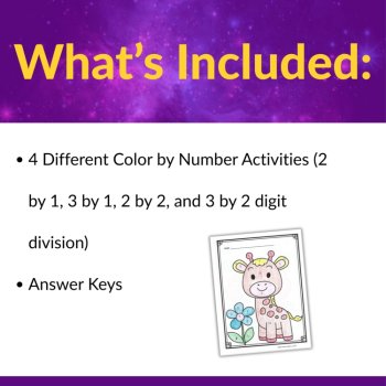 Long Division with Remainders Color by Number | 4th- 5th Grade Math Activities, image 2